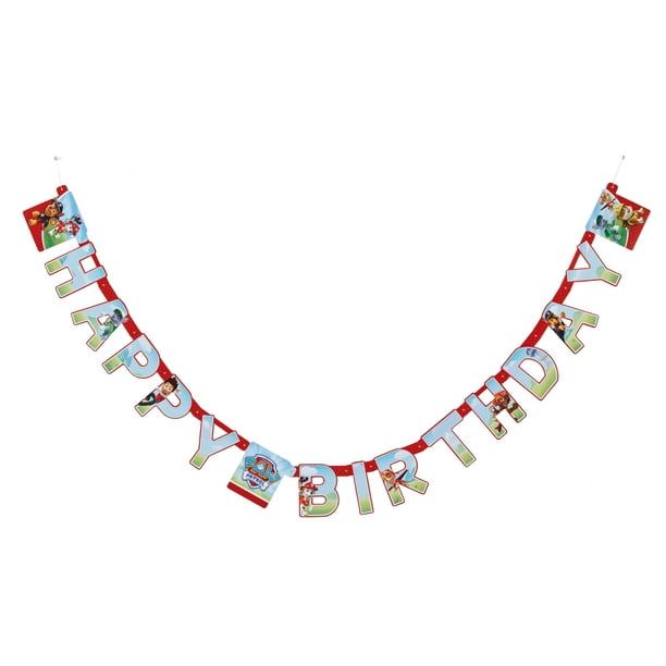 Paw Patrol Banner Bunting Flag Happy Birthday Rubble Marshall Ryder 2.5 Meter